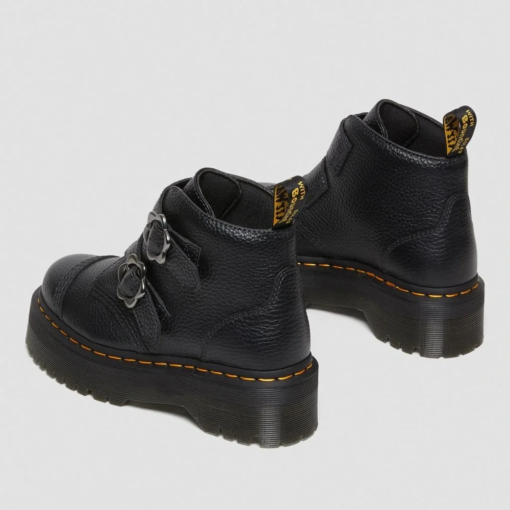 Dr. Martens Devon Flower Buckle Platform Boots – Black | Size 10 grunge goth - Picture 2 of 12